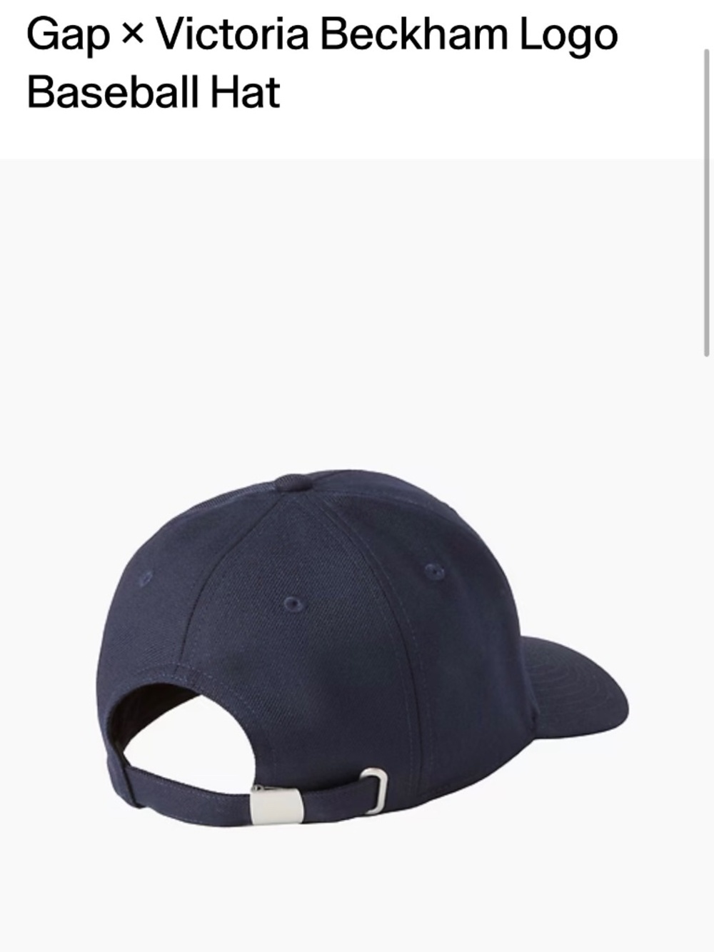 Victoria Beckham x GAP - Navy Logo Baseball Cap New w/ Tags - Picture 4 of 9